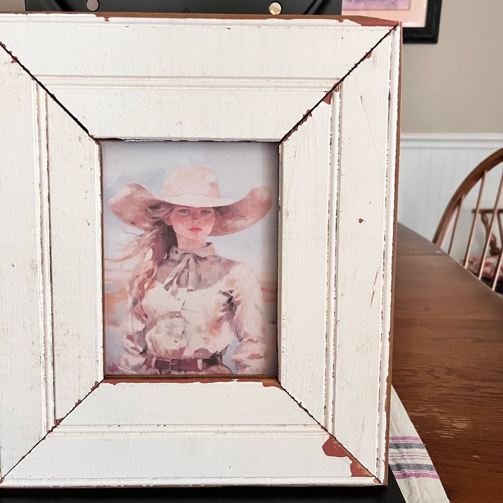 White Art Print with Rustic Accents
